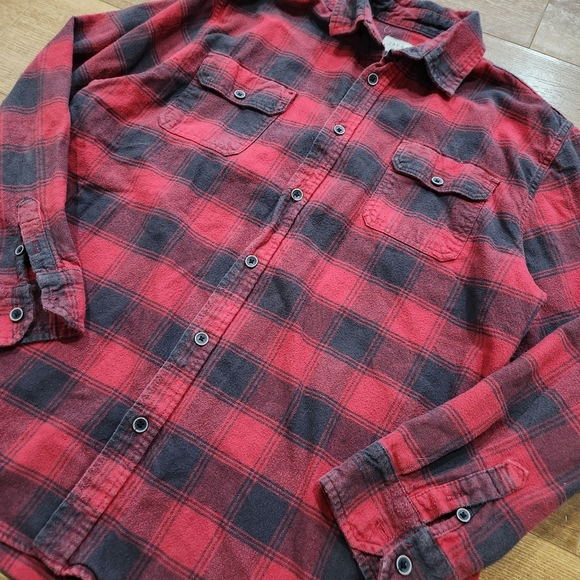 JACHS Men’s Brawny red Flannel Shirt XLT cabincore lumberjack cozycore normcore - Picture 2 of 5